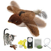 FelRelWel flying bird cat toy with remote control and accessories for interactive cat play